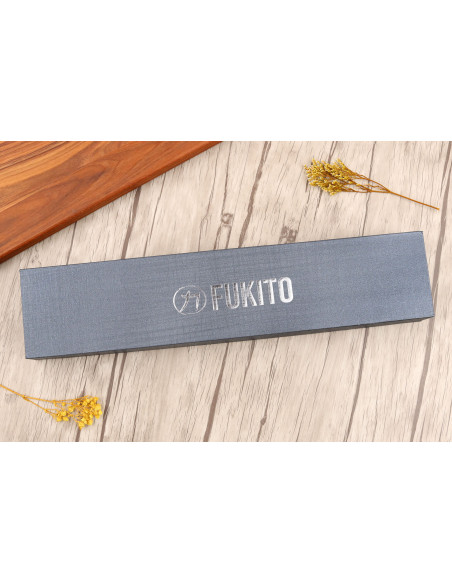 20 cm Fukito Ebony Damascus VG10 sujihiki-kniv i ibenholt