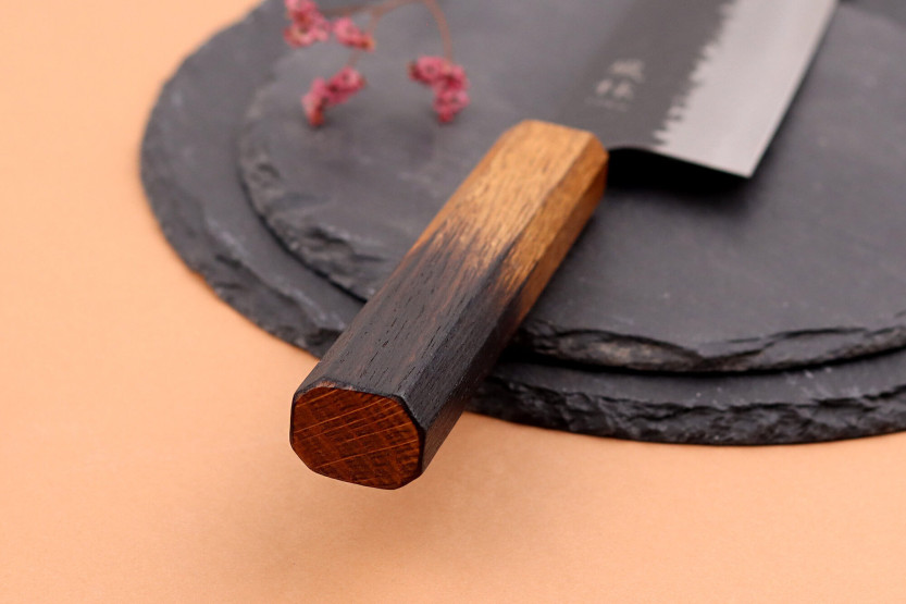 21cm cuchillo kiritsuke Yuzo Negro AS roble quemado artesanía japonesa