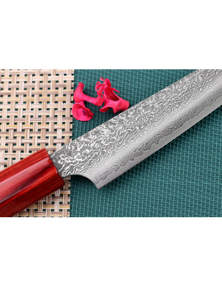 Faca utilitária japonesa artesanal Kei Kobayashi SG2 Damascus 15cm