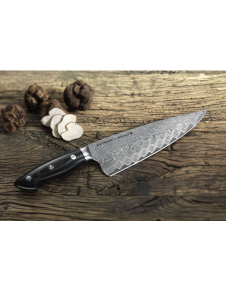 Zwilling Kramer Euro Stainless Japanilainen kokkiveitsi 26cm damastoitu micarta kahva