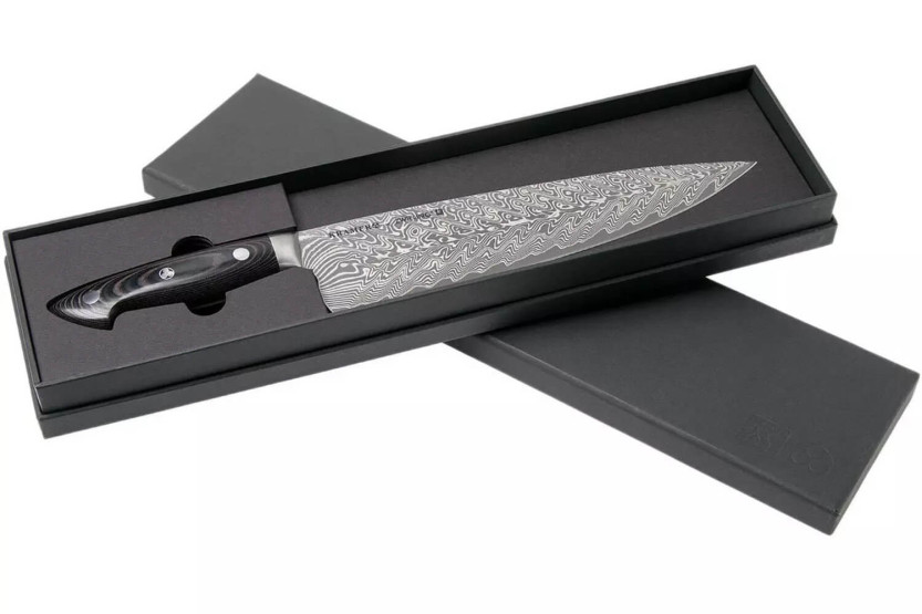 Zwilling Kramer Euro Stainless Japanilainen kokkiveitsi 26cm damastoitu micarta kahva