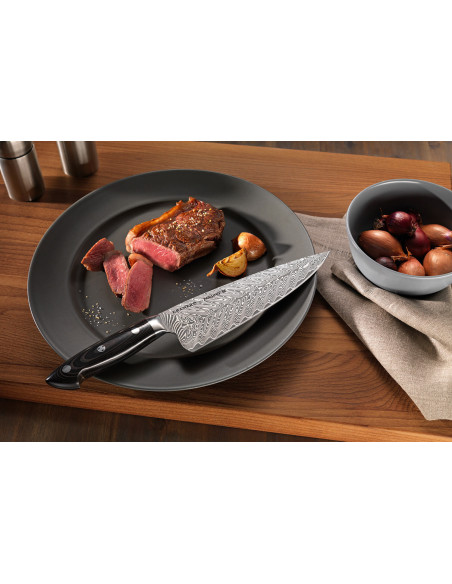 Zwilling Kramer Euro Stainless Japanese chef knife 20cm damasked micarta handle
