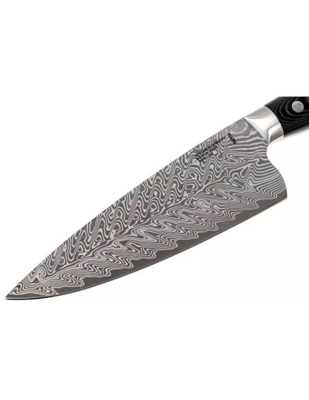 Faca de chef japonesa Zwilling Kramer Euro Stainless 20 cm com cabo de micarta damasquinado