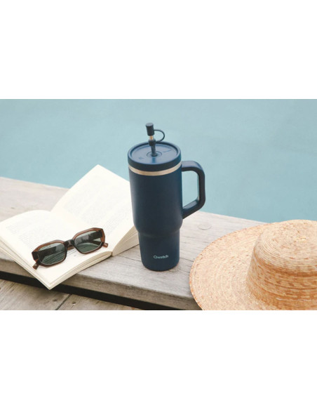 Copo de viagem isotérmico Qwetch Aço inoxidável reciclado mate 900ml - 5 cores