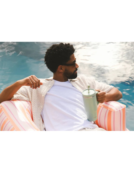 Tazza da viaggio isotermica Qwetch in acciaio inox riciclato opaco da 900 ml - 5 colori