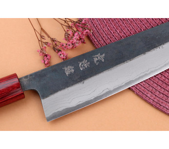 Faca de chef japonesa kiritsuke Wusaki Yuzo BS2 Damascus 21cm feita à mão 2