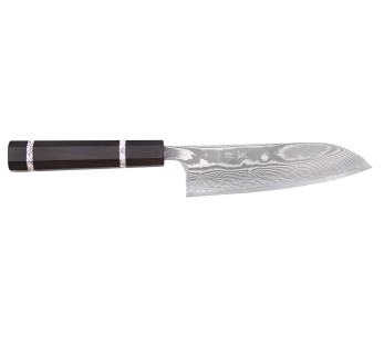 16,5cm Yuzo SG2 Damascus Kankou Zilver santoku mes, traditioneel Japans