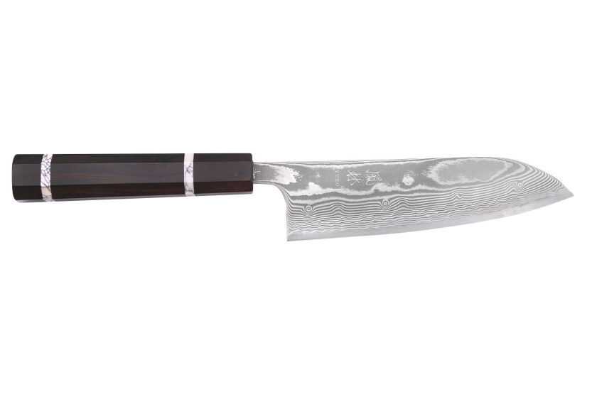 16,5 cm Yuzo SG2 Damaskus Kankou Silver santoku-kniv, tradisjonell japansk