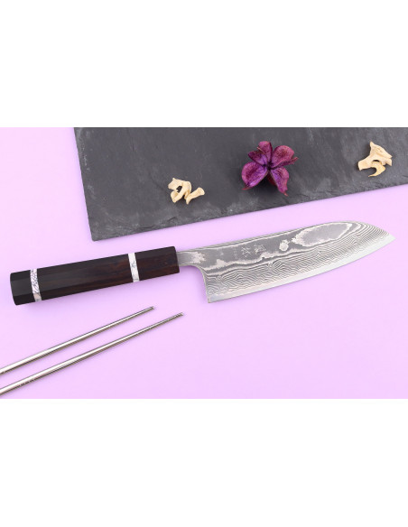 16,5cm Yuzo SG2 Damascus Kankou Silver santoku veitsi, perinteinen japani