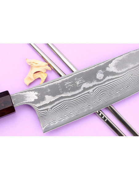 16,5 cm Yuzo SG2 Damaskus Kankou Silver santoku-kniv, tradisjonell japansk