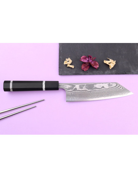 16,5cm Yuzo Kanko Damasco SG2 cuchillo japonés hecho a mano bunka