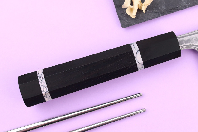 16,5 cm Yuzo Kanko Damaskus SG2 japansk håndlavet bunka-kniv