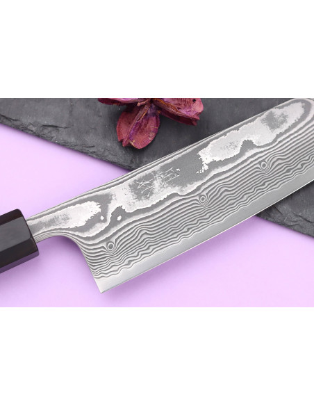 16,5cm Yuzo Kanko Damasco SG2 cuchillo japonés hecho a mano bunka