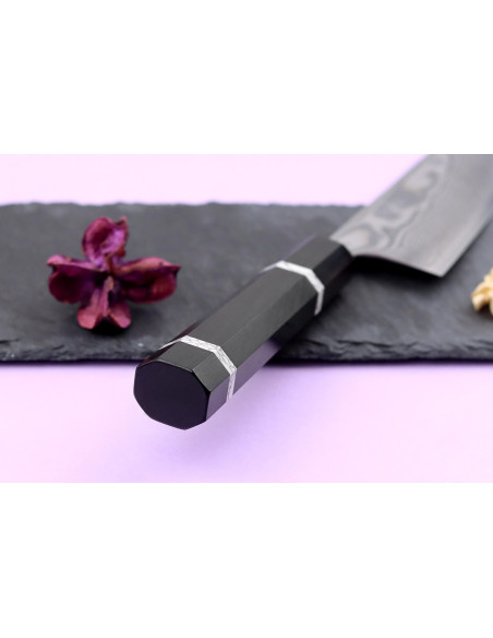 16,5cm Yuzo Kanko Damasco SG2 cuchillo japonés hecho a mano bunka