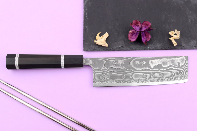 Yuzo Kanko SG2 Damaskus 16,5 cm japansk håndlavet nakiri-kniv