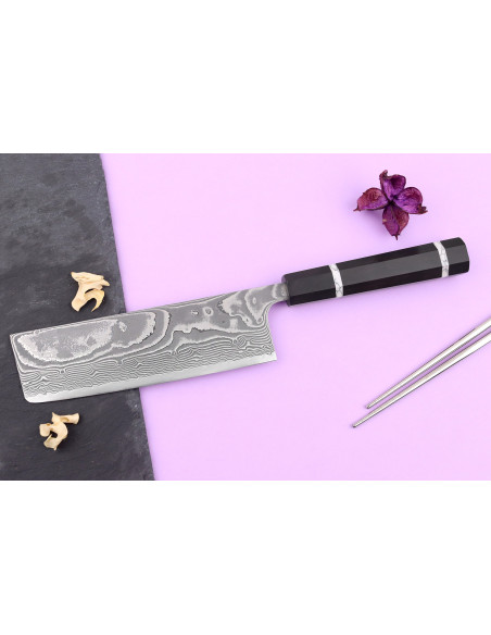 Yuzo Kanko SG2 Damasco 16,5 cm Coltello nakiri giapponese fatto a mano