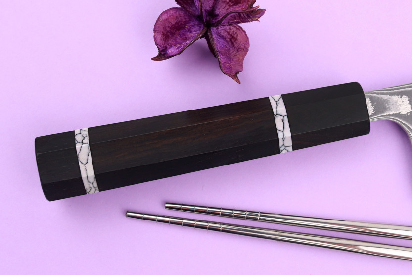 Nakiri-Messer 16,5cm japanisch handgefertigt Yuzo Kanko Damast SG2