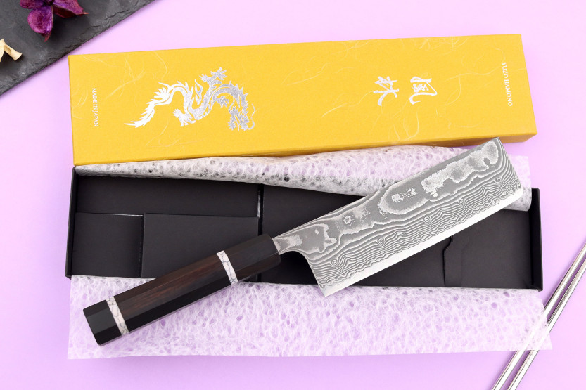 Yuzo Kanko SG2 Damasco 16,5 cm Coltello nakiri giapponese fatto a mano