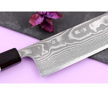 Yuzo Kanko SG2 Damascus 16.5cm japanilainen käsintehty nakiri veitsi 2
