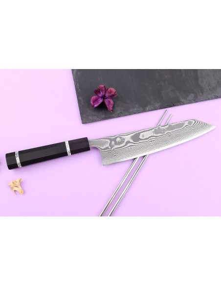 21cm kiritsuke kockkniv Yuzo Kanko Damaskus SG2 handgjord i Japan