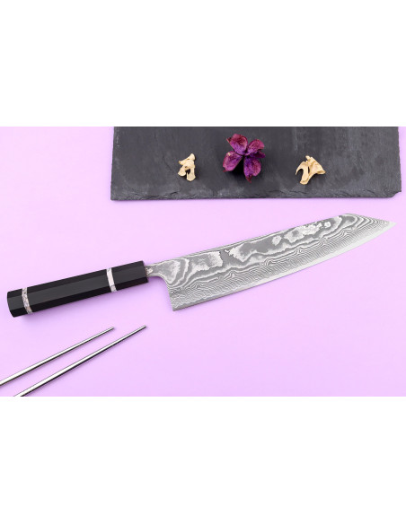 Chef knife kiritsuke 24cm Japanese handmade Yuzo Kanko Damascus SG2
