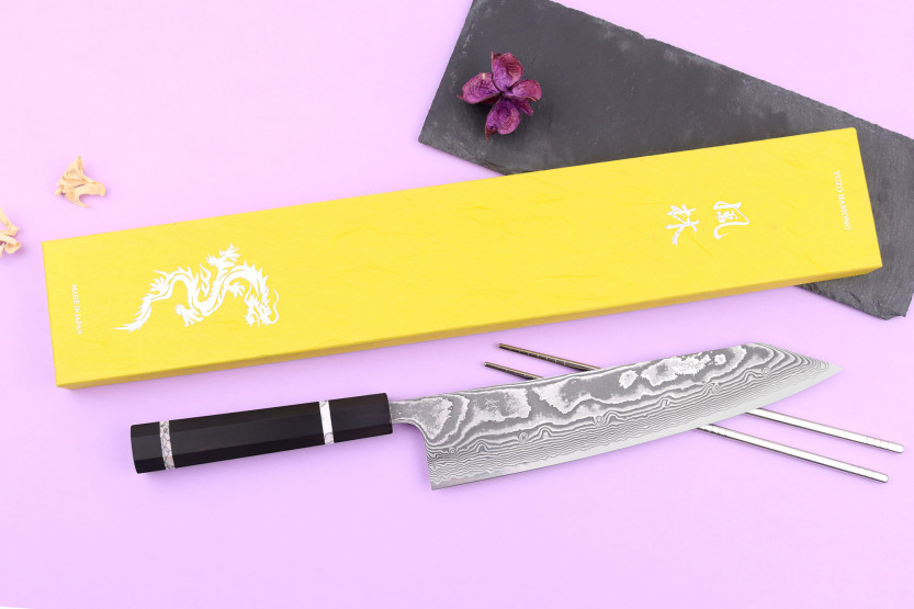 Kiritsuke Kochmesser 24cm japanisch handgefertigt Yuzo Kanko Damast SG2