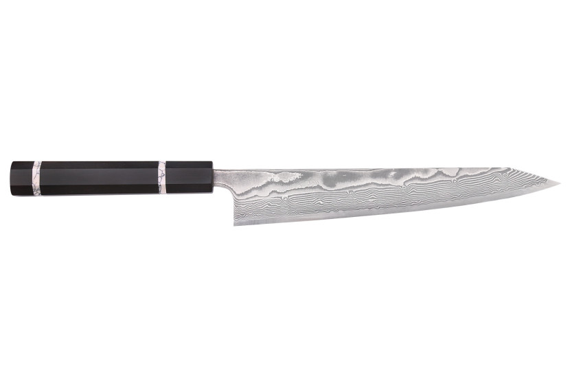 Japanese sujihiki kiritsuke 24cm Yuzo Kanko Damascus SG2 knife