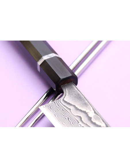 Sujihiki kiritsuke kniv 24cm handgjord Japansk Yuzo Kanko Damaskus SG2