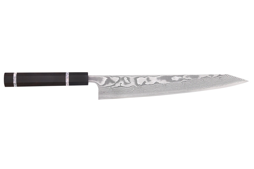 27cm sujihiki kiritsuke japans handgemaakt mes Yuzo Kanko Damascus SG2