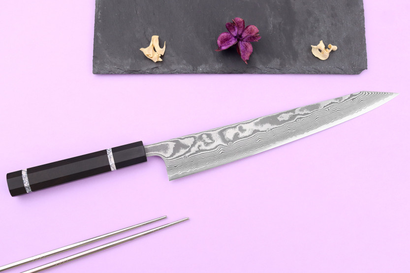 27cm sujihiki kiritsuke cuchillo japonés hecho a mano Yuzo Kanko Damasco SG2