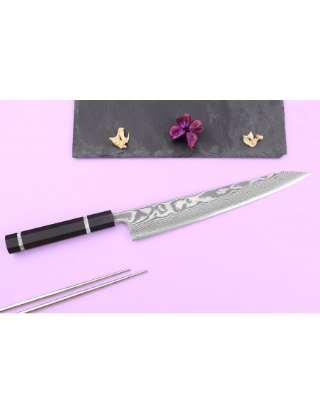 27cm sujihiki kiritsuke japanilainen käsintehty veitsi Yuzo Kanko Damascus SG2