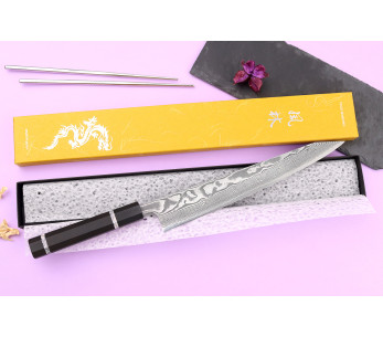 27cm sujihiki kiritsuke japansk handgjord kniv Yuzo Kanko Damaskus SG2 2