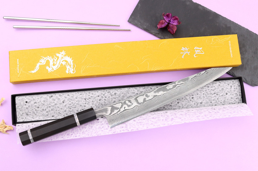 Japanese sujihiki kiritsuke 27cm Yuzo Kanko Damascus SG2 handmade knife