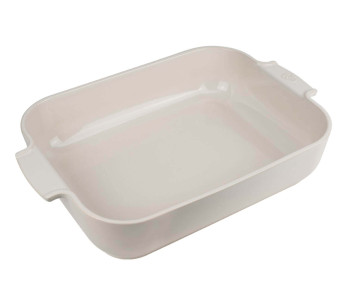 Peugeot Appolia rectangle oven dish in ecru ceramic 40x27cm