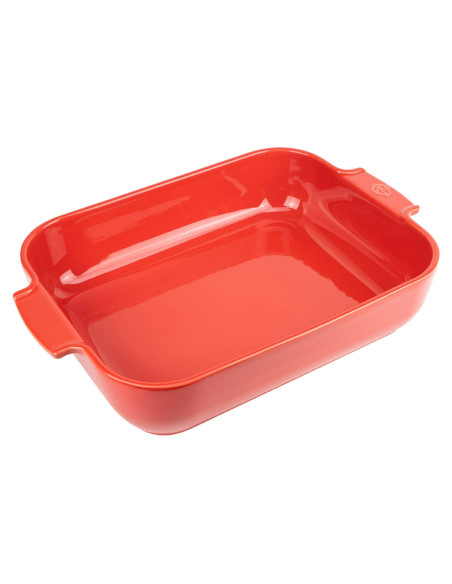 Peugeot Appolia punainen keraaminen suorakaiteen muotoinen leivinastia 33x25,7x7,5cm