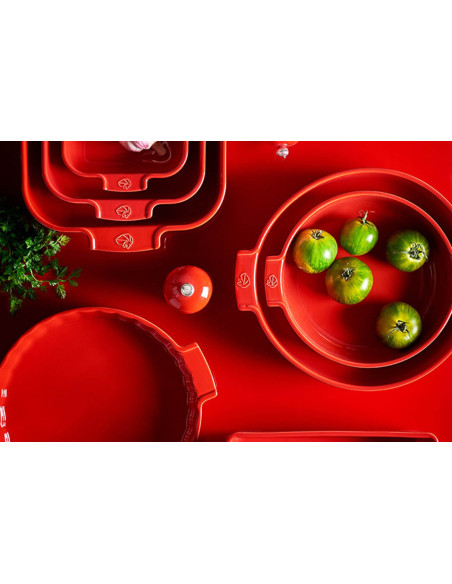 Peugeot Appolia plato rectangular de cerámica roja 20x15.5x5.5cm
