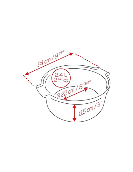 Stampo per soufflé in ceramica rossa Peugeot Appolia Ø22cm