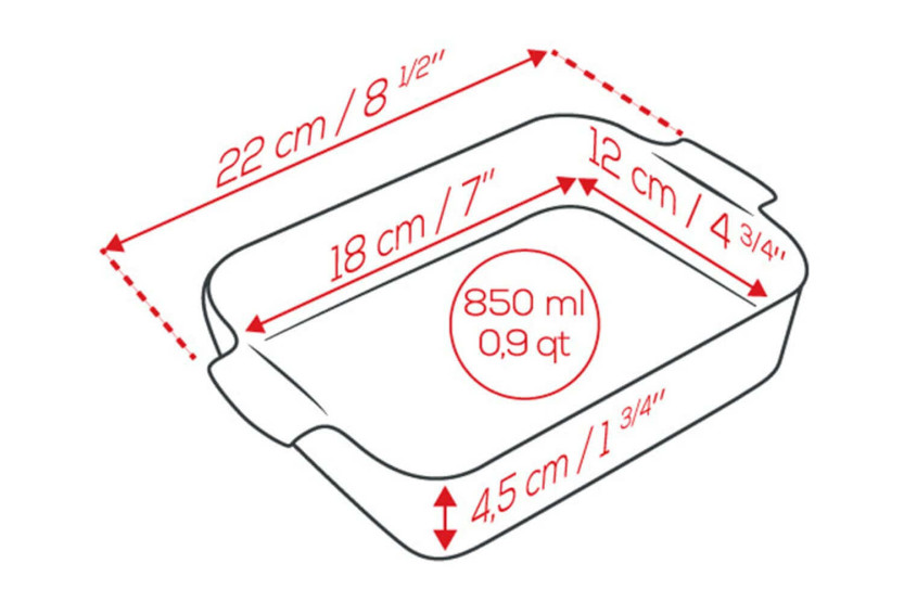 Peugeot Appolia individual rectangle oven dish in ecru ceramic 22x12x4,5cm