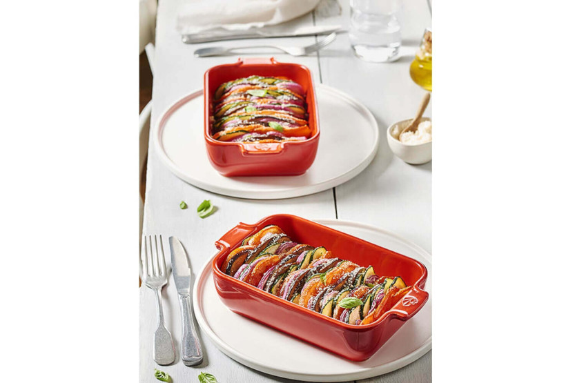 Peugeot Appolia individual rectangle oven dish in ecru ceramic 22x12x4,5cm