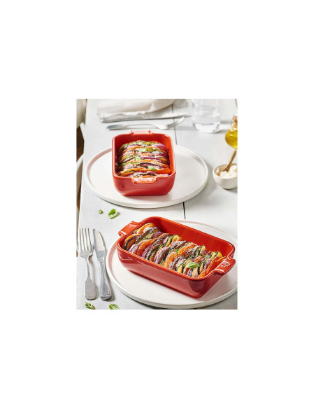 Peugeot Appolia individual rectangle oven dish in ecru ceramic 22x12x4,5cm