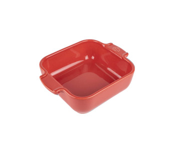 Pirofila quadrata individuale in ceramica rossa Peugeot Appolia 13x13x4,5 cm