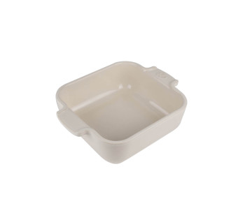 Individual square Peugeot Appolia oven dish in ecru ceramic 13x13x4,5cm