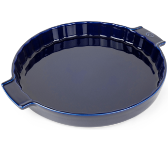 Peugeot Appolia blue ceramic pie dish diameter 30cm