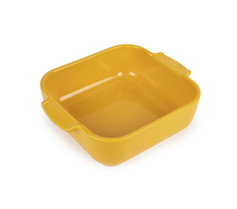 Peugeot Appolia sahramin keltainen keraaminen neliön muotoinen leivinastia - 21cm