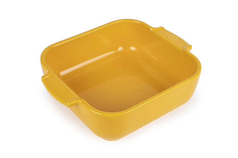 Peugeot Appolia pirofila quadrata in ceramica giallo zafferano - 21 cm