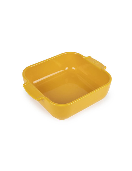 Peugeot Appolia sahramin keltainen keraaminen neliön muotoinen leivinastia - 21cm
