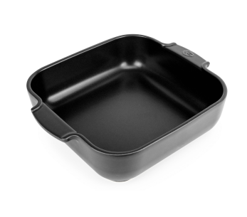 Assadeira quadrada de cerâmica com acabamento acetinado preto Peugeot Appolia 28x23,7x7,2cm