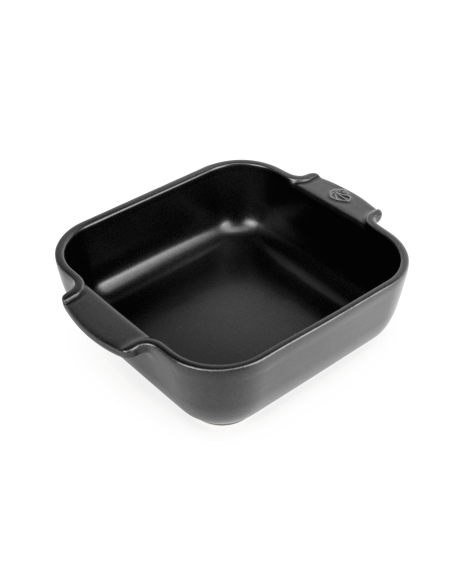 Assadeira quadrada de cerâmica com acabamento acetinado preto Peugeot Appolia 21x17,5x6cm