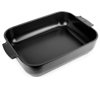 Plato rectangular de cerámica satinada negra Peugeot Appolia 40x27.2x8.3cm
