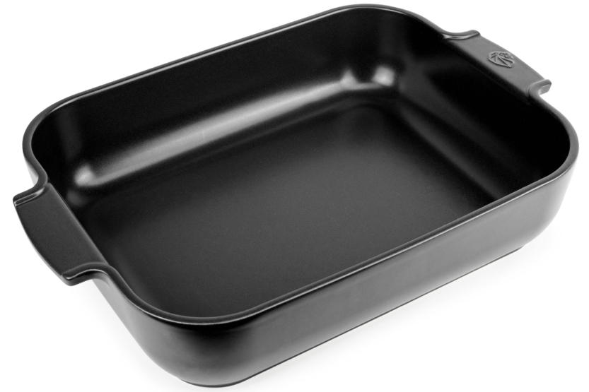 Peugeot Appolia black satin-finish ceramic rectangle baking dish 40x27.2x8.3cm